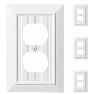 White wood bamboo ship lap light switch outlet decorative wall plate covers